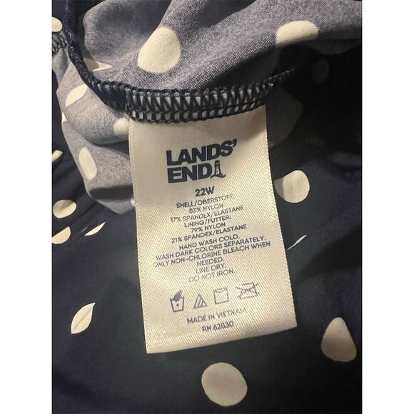 Lands' End Women's Plus Size 22W Polka Dot Tankini Swim Top Black - Picture 6 of 6